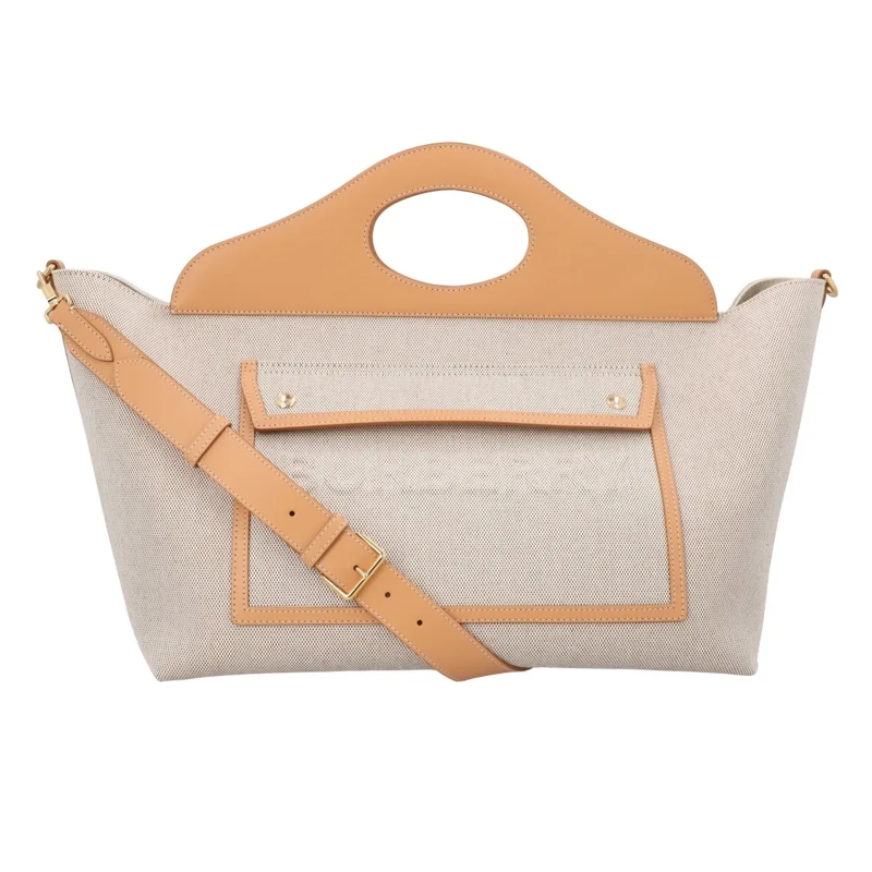 Burberry Fourre-tout Soft Pocket Medium Tote Bag Grey