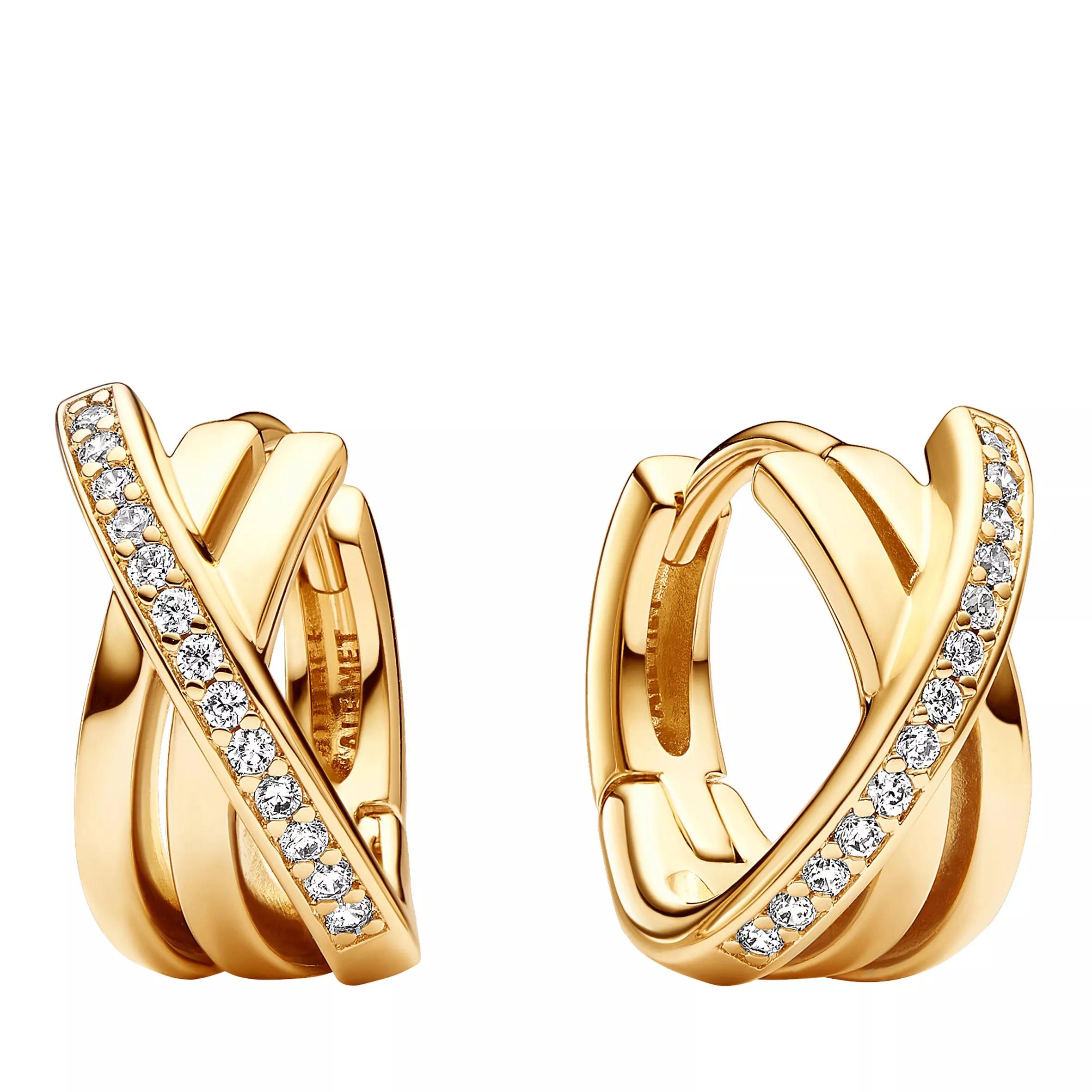 Pandora Women's Gold Earrings - 14K -Plated Unique Metal Blend Cubic Zirconia - Earrings For Unisize