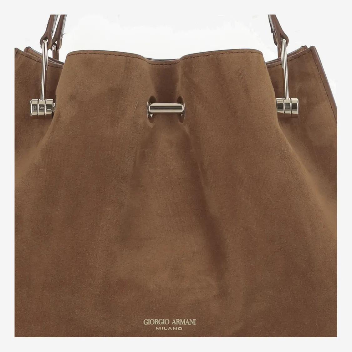 Giorgio Armani Shoppers & Totes Small Suede Shopper Bag in bruin