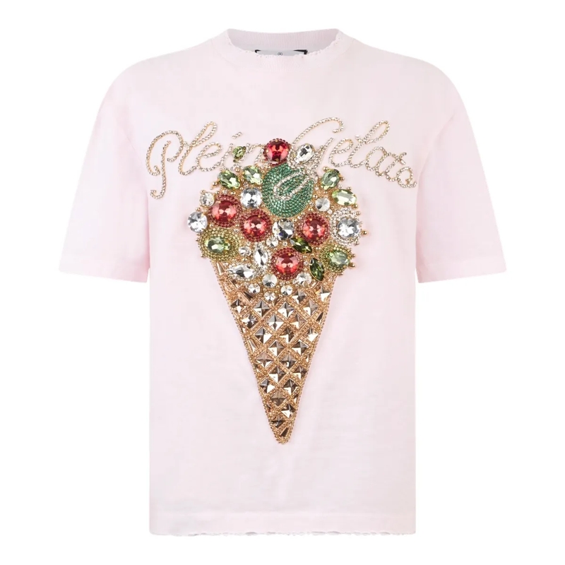 Philipp Plein T-Shirt Washed Man Fit T-Shirt Gelato rose