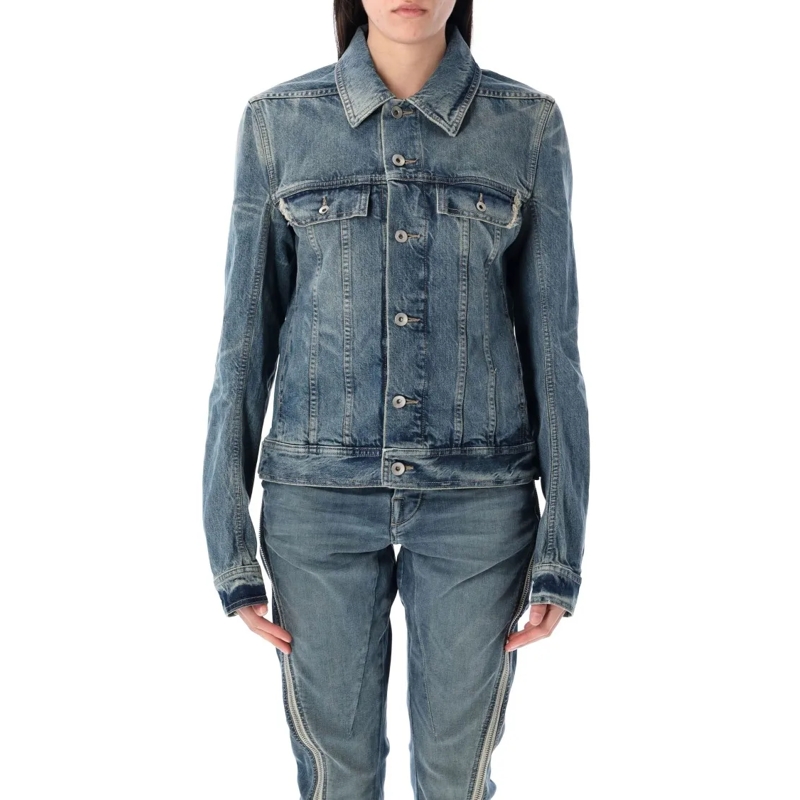 Drkshdw Jeansjacke Classic Denim Trucker Jacket With Structured Silho Blue