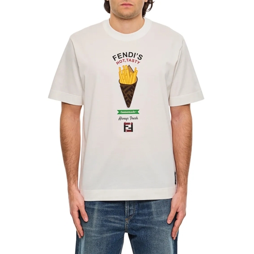 Fendi T-shirts White Short-Sleeved Crew-Neck T-Shirt White