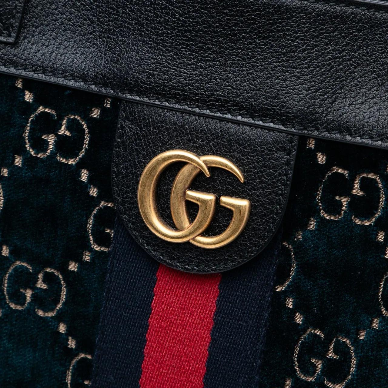 Thumbnail - Gucci Shopper - Large GG Velvet Web Ophidia Tote - Gr. unisize - in Blau - für Damen