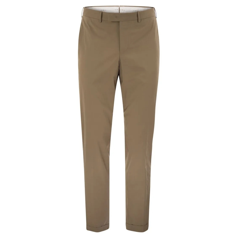 Pt Torino Pantalon de costume Master-Fit Cotton-Blend Trousers Brown