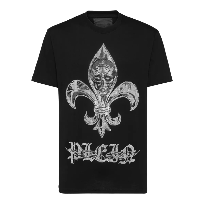 Philipp Plein T-Shirt T-Shirt Rundhalsausschnitt Ss Chrome schwarz