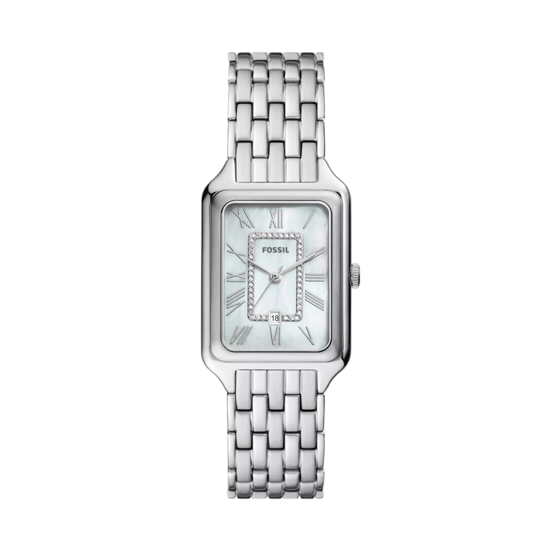 Fossil Chronographe Raquel Three-Hand Date Stainless Steel Watch Silver