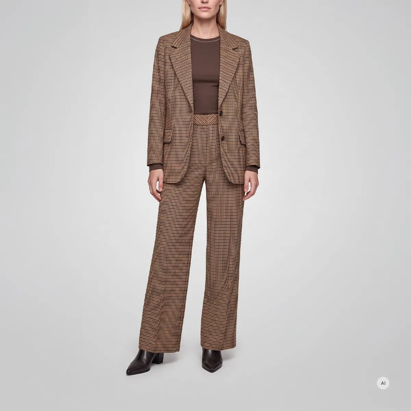 Marc Aurel Stoffhose Bundfaltenhose- angesetzter Bund- Eingrifftasch beige(Image 2)