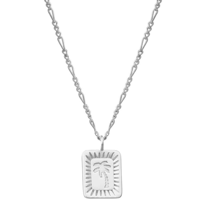 Glanzstücke München Mittellange Halskette Sterling Silber Halskette Palme silber