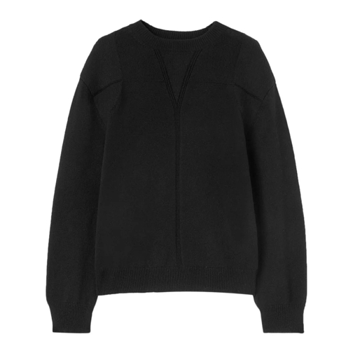 Jil Sander Pullover Black Round-Neck Wool-Blend Sweater Black