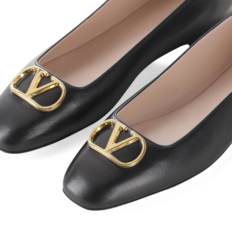 Valentino Garavani Schnürschuhe Ballerinas aus Leder schwarz(Image 4)