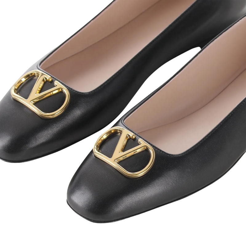 Valentino Garavani Schnürschuhe Ballerinas aus Leder schwarz(Image 4)