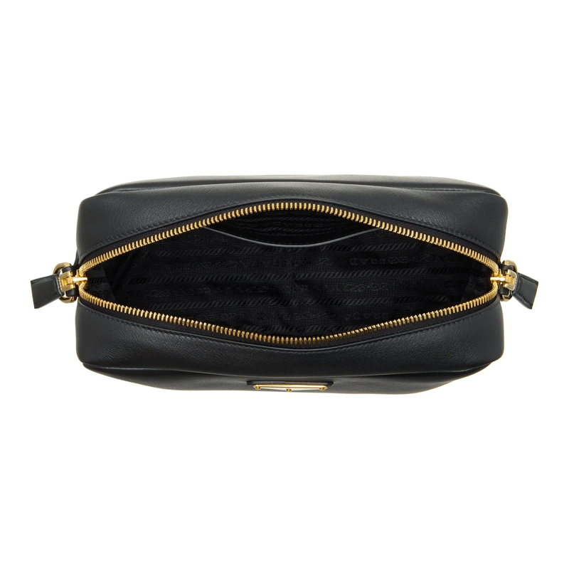 Prada Camera Bag Woman Grainy Camera Crossbody Bag Black(Image 6)