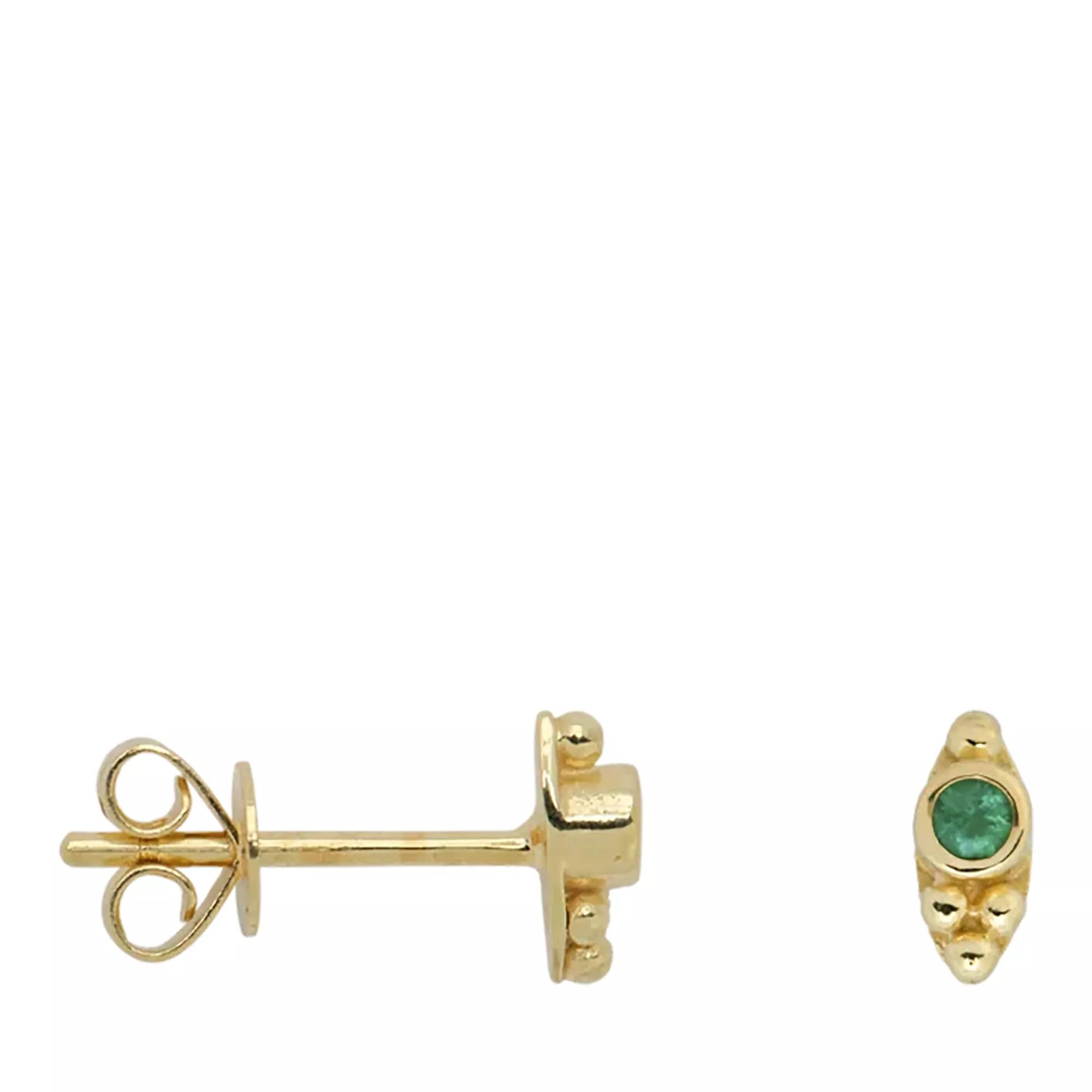 Anna+Nina Ohrringe - Single Bindi Stud Emerald 14K - Gr. unisize - in Grün - für Damen