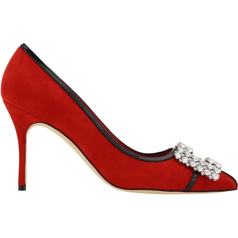 Manolo Blahnik Escarpins Tuberian 90 Suede Pumps Red