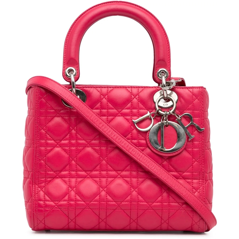 Christian Dior Schultertasche Medium Lambskin Cannage Lady Dior rose
