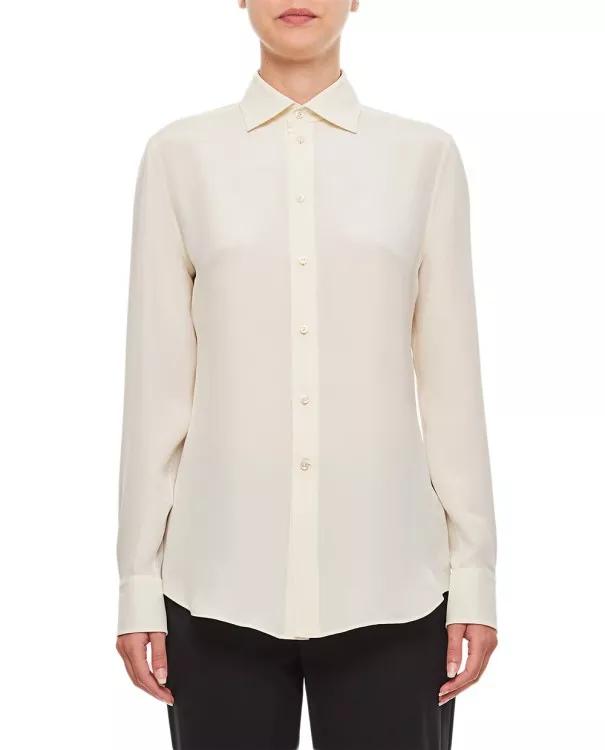 Ralph Lauren - Charmain Button Front Shirt - Größe 10 - white