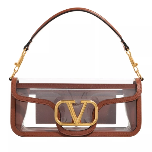 Valentino Garavani Loco Shoulder Bag Transparent/Saddle Brown Cartable