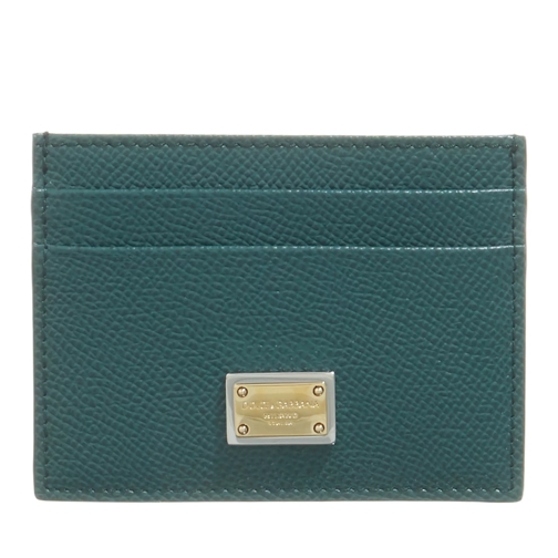 Dolce&Gabbana Card Holder Calfskin Green Korthållare