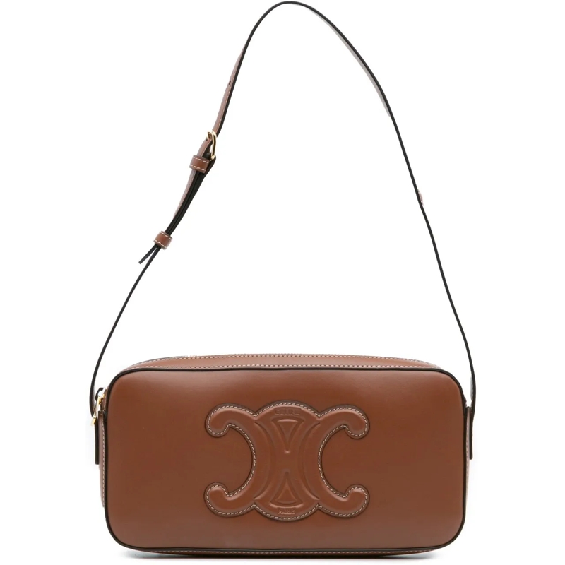 Celine Schultertasche Mini Calfskin Cuir Triomphe Camera Shoulder Bag braun