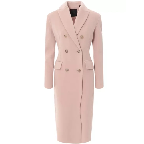Pinko Pink Unlined Wool Coat Neutrals 