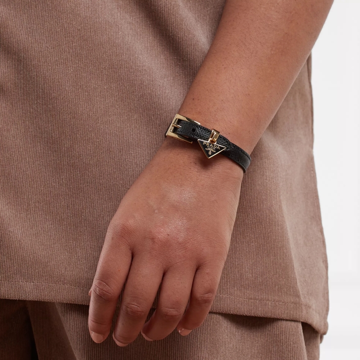 Prada Bracciali Saffiano Black Armband