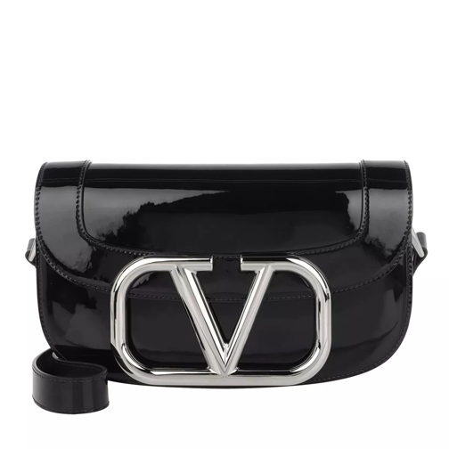 Valentino Garavani Supervee Crossbody Bag Patent Leather Black Crossbodytas