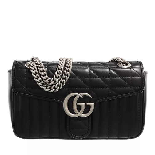 Gucci Small GG Marmont Shoulder Bag Leather Black Crossbody Bag
