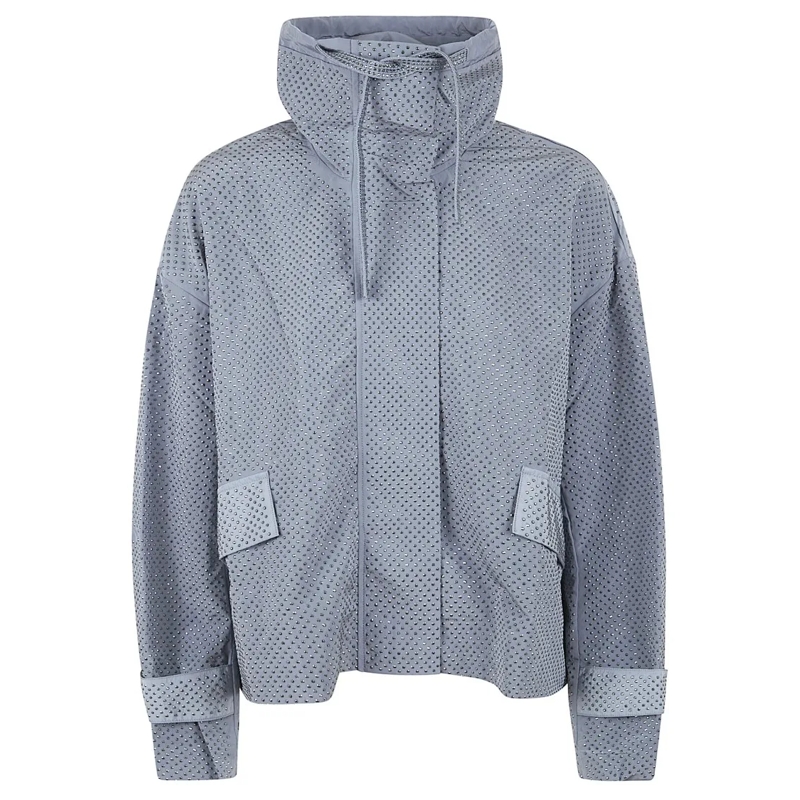 Pinko Overgangsmantel Structured Grey Cape With High Collar Grey