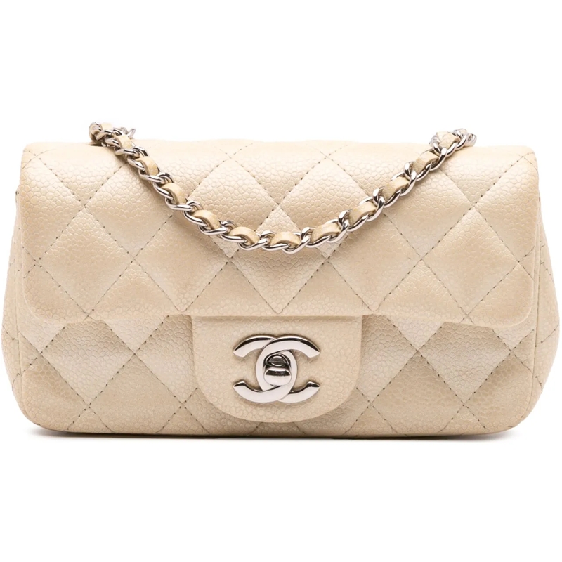 Chanel Sac à bandoulière 2014-2015 Extra Mini Rectangular Classic Caviar Si braun