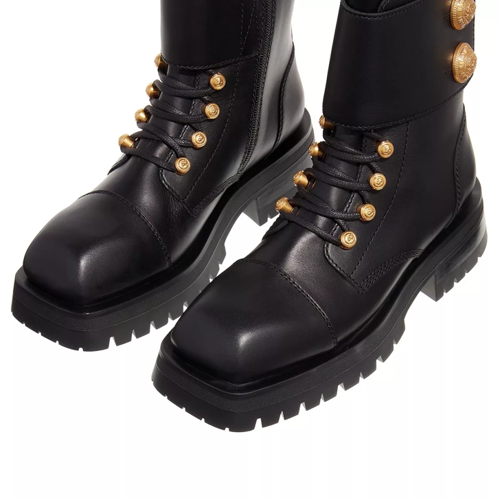 Balmain Army Ranger Boots Calfskin Black Ankle Boot