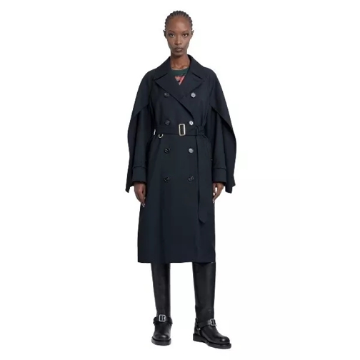 Burberry Wool Blend Trench Coat Black 