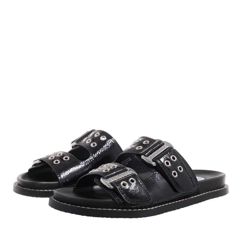 Steve Madden Slides Agent Black Crinkle Patent(Image 5)