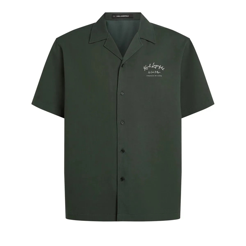 Karl Lagerfeld Hemd Kurzärmliges CÃ´te D'Azur-Hemd Hemd dunkel-grün