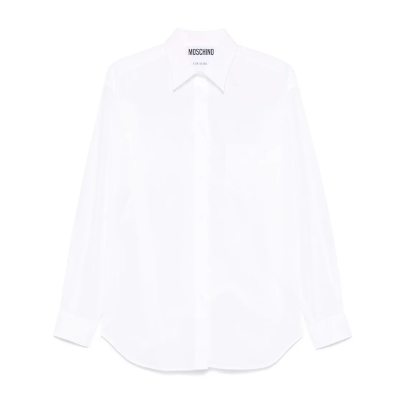 Moschino Hemd Curved Hem Shirt White