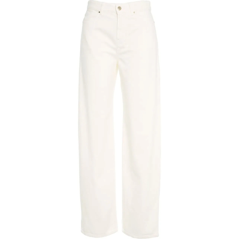 Max Mara Jeans à jambe droite Wide leg jeans 'Mirna' weiß