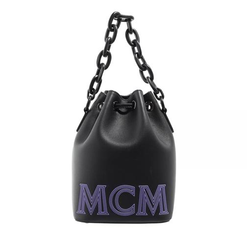MCM Aren Bucket Bag Leather Black Sac reporter