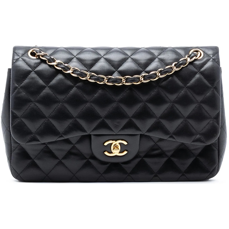 Chanel Schultertasche Jumbo Classic Lambskin Double Flap schwarz