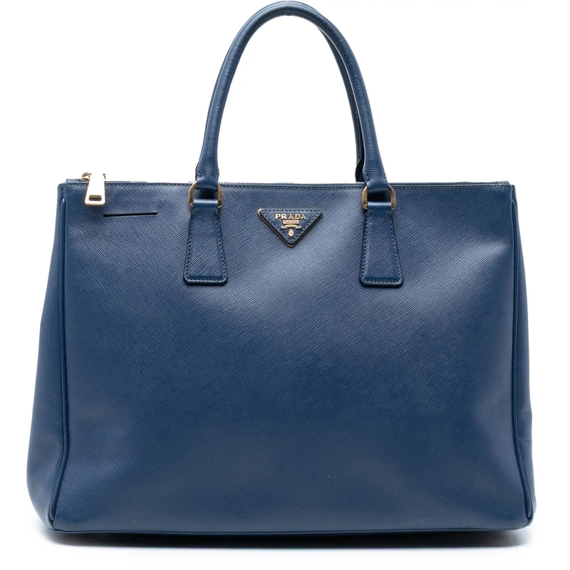 Prada Shopper Large Saffiano Lux Galleria Double Zip Tote blau