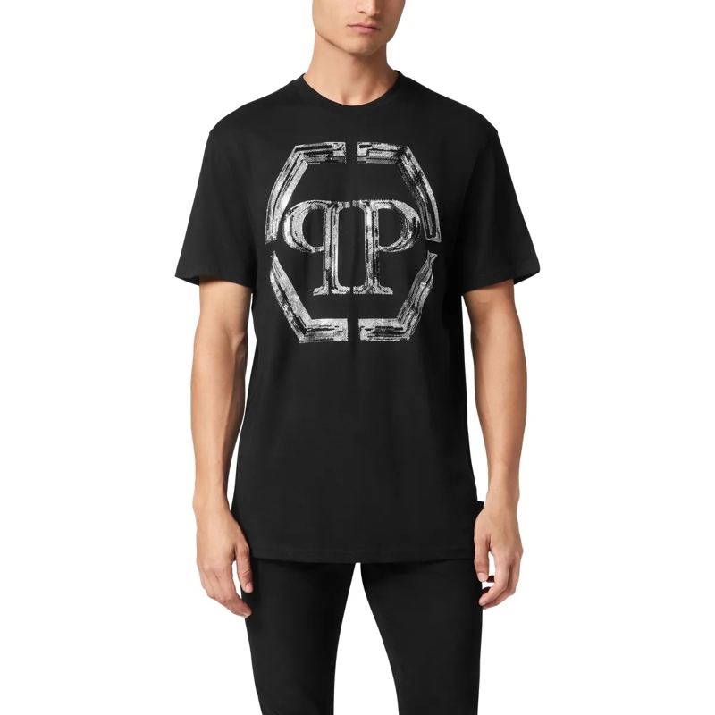 Philipp Plein T-Shirt T-Shirt Hexagon Mit Schmucksteinen schwarz(Image 3)
