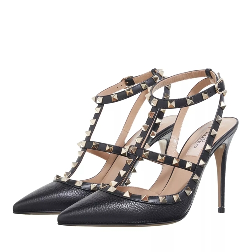 Valentino Garavani High Heel Ankle Strap Rockstud  Nero