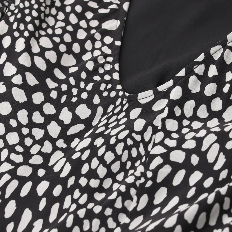 Rag & Bone Maxikleid Midikleid Sinead mit Muster schwarz(Image 3)