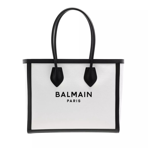 Balmain B-Army 42 Tote Bag Leather White/Black Borsa da shopping