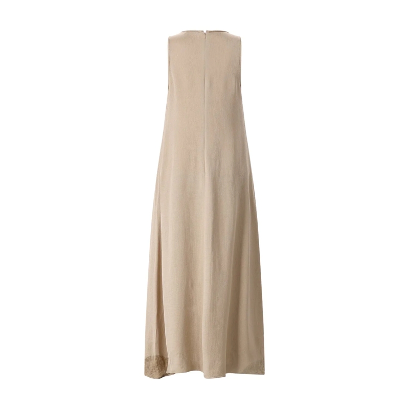 Peserico Robe longue Midikleid mit Schmuckdetails braun(Image 3)