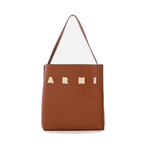 Marni Fourre-tout Medium Museo Hobo Leather Bag Brown