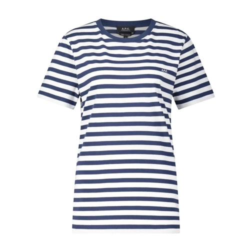 A.P.C. Gestreiftes T-Shirt Dunkelblau 