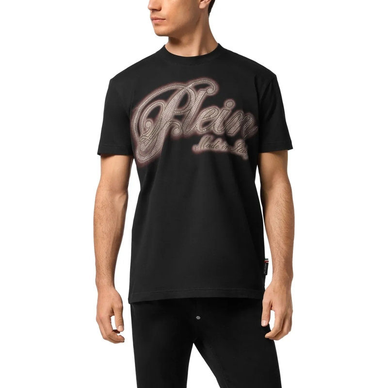 Philipp Plein T-Shirt T-Shirt Rundhalsausschnitt Ss Signature Verziert schwarz(Image 3)