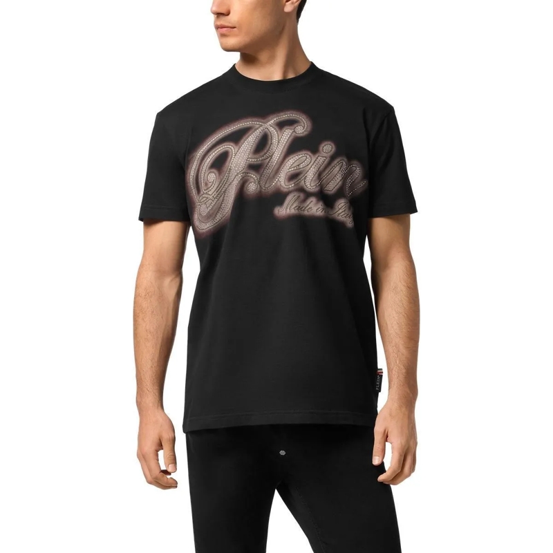 Philipp Plein T-Shirt T-Shirt Rundhalsausschnitt Ss Signature Verziert schwarz(Image 3)