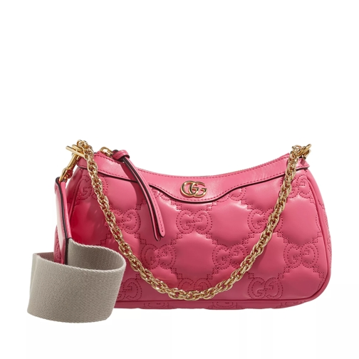 Gucci GG Handbag Matelassé Leather Rhodami Pink/Natural Cross body-väskor