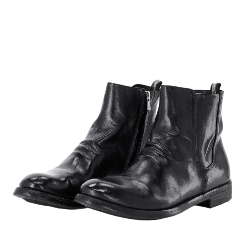 Officine Creative Schnürschuhe Stiefeletten Hive aus Leder schwarz