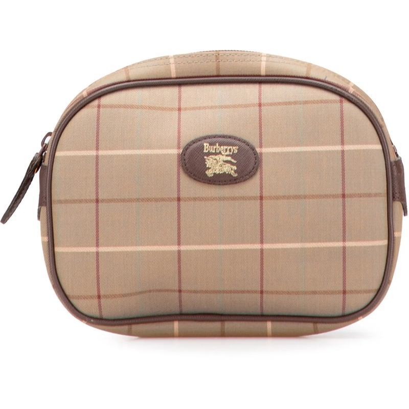 Burberry Pochette Vintage Check Canvas Clutch braun